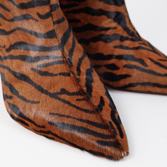 Alexandre Birman Kyra Brown Haircalf Zebra Knee-High Boots - Picture 8 of 12